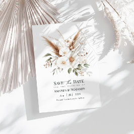 Reserva La Fecha Código QR de Boda Boho Bohemiana con Hierba de las
