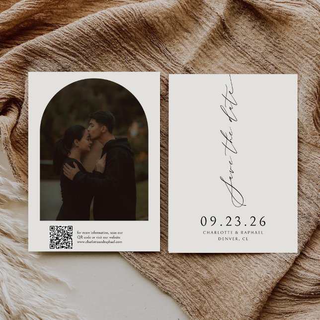 Reserva La Fecha Código QR de boda con letra de caligrafía moderna (Subido por el creador)