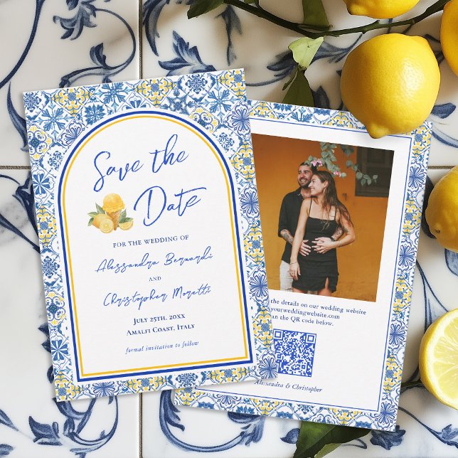 Reserva La Fecha Código QR de Boda de Destino de Verano Italiano (Subido por el creador)