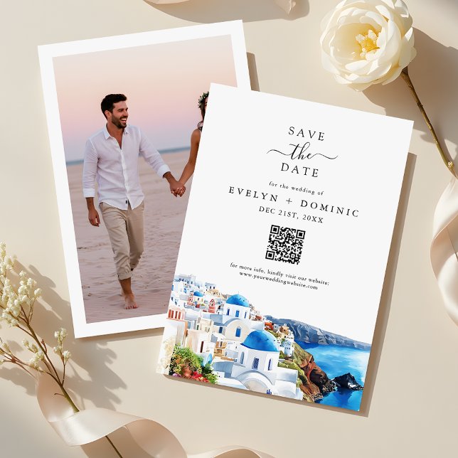 Reserva La Fecha Código QR de Boda de Destino Foto Moderna (Subido por el creador)