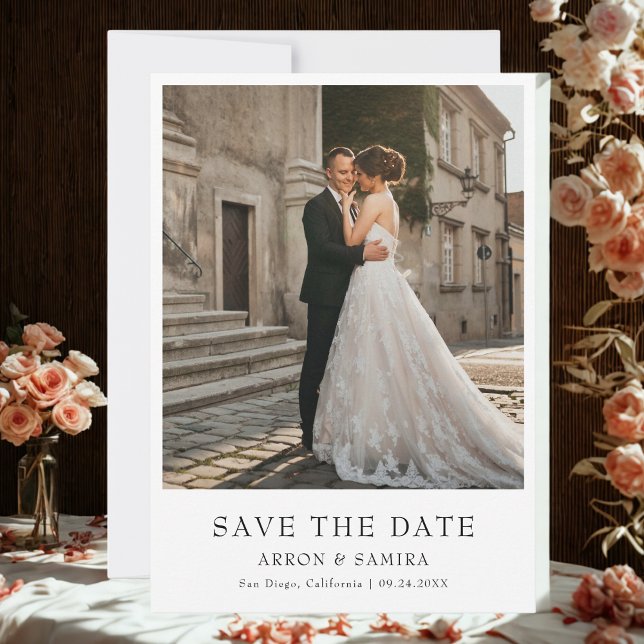 Reserva La Fecha Código QR de Boda de Foto Simple Moderno (Subido por el creador)