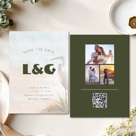 Reserva La Fecha Código QR de boda de la garceta costera para guard