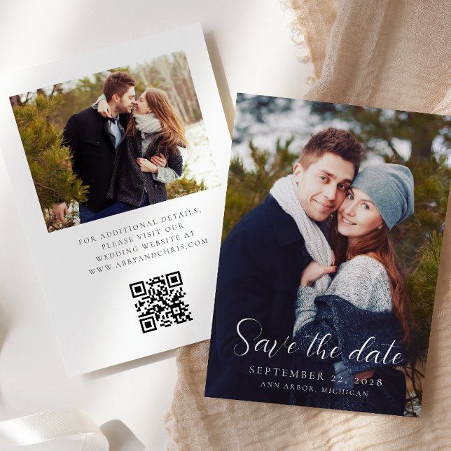 Reserva La Fecha Código QR de boda de superposición de escritura mo (Subido por el creador)