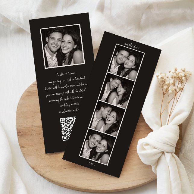 Reserva La Fecha Código QR de boda divertido con cabina de fotos ne (Subido por el creador)