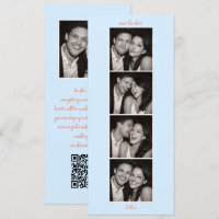 Código QR de boda en cabina de fotos azul alto mod