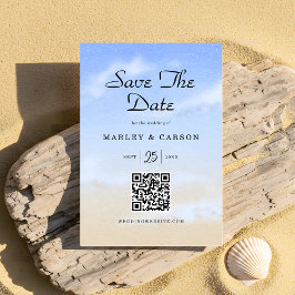 Reserva La Fecha Código QR de bodas de bodas de Blue Sky Summer Bea