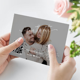 Reserva La Fecha Código QR de Caligrafía Moderna Foto Boda  