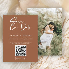 Reserva La Fecha Código QR de Foto con Letra Rústica Minimalista