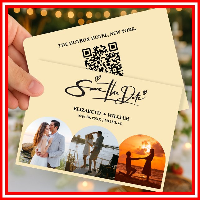 Reserva La Fecha Código QR de Foto de Boda Amarillo Mantequilla Ele (Subido por el creador)