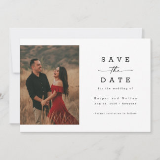 Reserva La Fecha Código QR de Foto de Boda con Letra Script Elegant