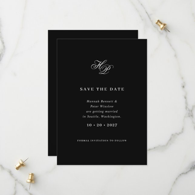 Reserva La Fecha Código QR de foto de boda con monograma de letra s (Anverso/Reverso In Situ)