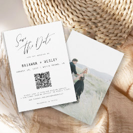 Reserva La Fecha Código QR de foto minimalista moderna