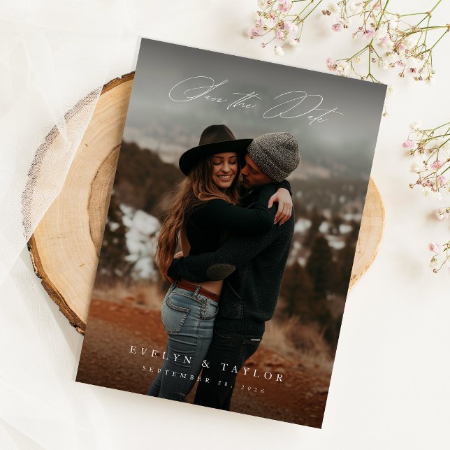 Reserva La Fecha Código QR de Fotografía de Boda con Letra Caligráf (Subido por el creador)