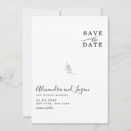 Reserva La Fecha Código QR de guión de firma elegante en blanco y n