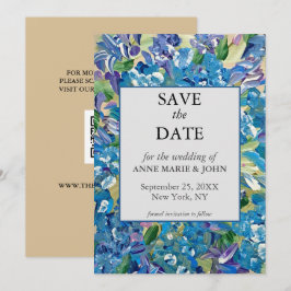 Reserva La Fecha Código QR de Hydrangea Sentimental para Boda Save