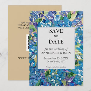 Reserva La Fecha Código QR de Hydrangea Sentimental para Boda Save