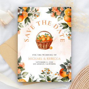 Reserva La Fecha Código QR de Naranja Mandarina Foto de Boda