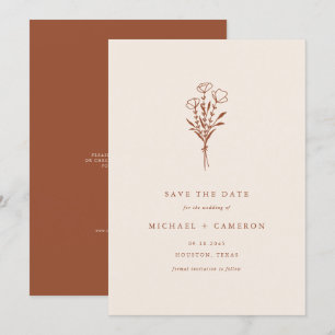 Reserva La Fecha Código QR de Terracota de Bouquet Botánico minimal