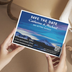 Reserva La Fecha Código QR de Viaje de Bodas de Montaña de Colorado