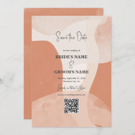 Reserva La Fecha Código QR del Boda de Terracota Bohemio moderno