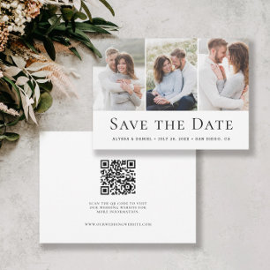 Reserva La Fecha Código QR del sitio web de boda de tres fotos mode