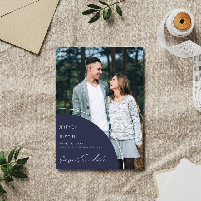 Reserva La Fecha Código QR Dos fotos Boda moderno (QR Code Two Photo Modern Wedding Save The Date)