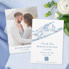Reserva La Fecha Código QR elegante de Hamptons Montauk Boda