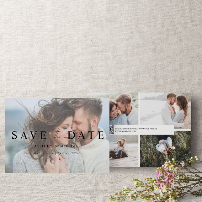 Reserva La Fecha Código QR Elegante Vellum Overlay 5 Compromiso de  (Save the Date: Love is in the air!)