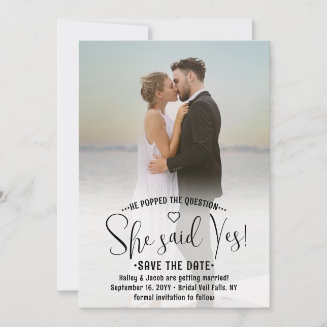 Reserva La Fecha Código QR ¡Ella dijo que sí! Compromiso de boda 2  (Anverso)