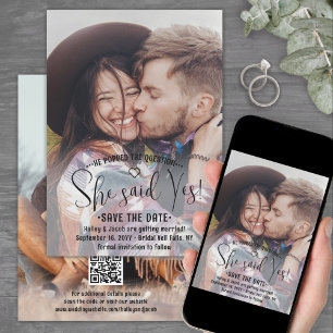 Reserva La Fecha Código QR ¡Ella dijo que sí! Compromiso de Boda 2