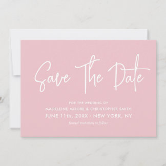 Reserva La Fecha Código QR escaneado de caligrafía rosa dulce y cla