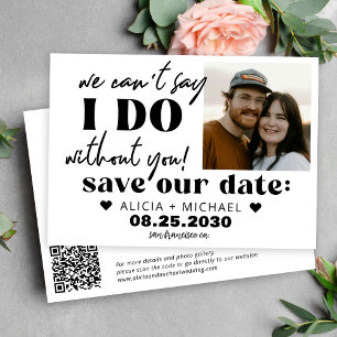 Reserva La Fecha Código QR foto moderna divertida boda informal