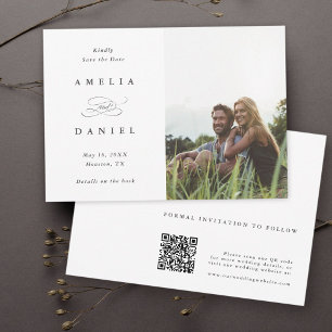 Reserva La Fecha Código QR Matrimonio fotográfico moderno Guardar l