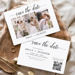Reserva La Fecha Código QR - Save the Date 3 Photo Elegant Modern<br><div class="desc">Código QR - Paisaje moderno y elegante Horizontal Tres (3) Foto Guardar el imán Boda de fecha con tipografía manuscrita a mano. El imán para guardar la invitación de fecha incluye tipografía y moda de guiones y un diseño sencillo al que puede agregar su imagen personalizada de fotografía de compromiso....</div>