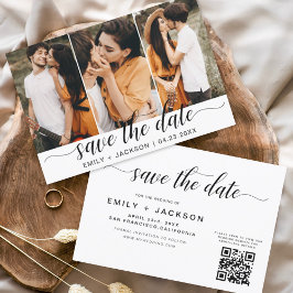 Reserva La Fecha Código QR - Save the Date Modern Elegant 3 Photo