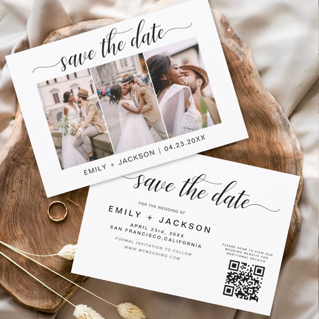 Reserva La Fecha Código QR - Save the Date Modern Elegant 3 Photo (Subido por el creador)