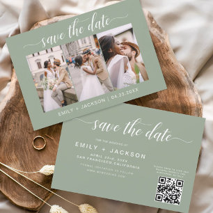 Reserva La Fecha Código QR - Save the Date Sage Green 3 Photo