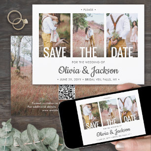 Reserva La Fecha Código QR Tipografía moderna simple 4 Boda fotográ