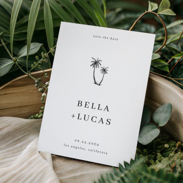 Reserva La Fecha Código QR Tropical de Bodas de Palma Dibujada a Ma (Subido por el creador)