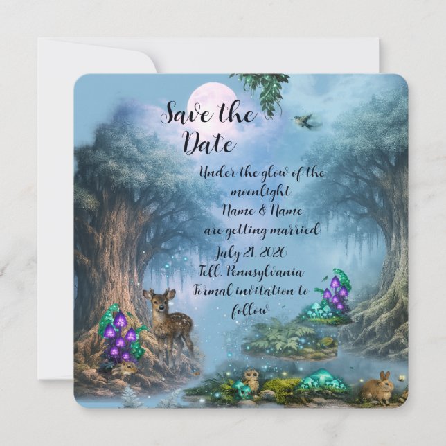 Reserva La Fecha Colección de Boda Elegancia Bioluminiscente (Anverso)
