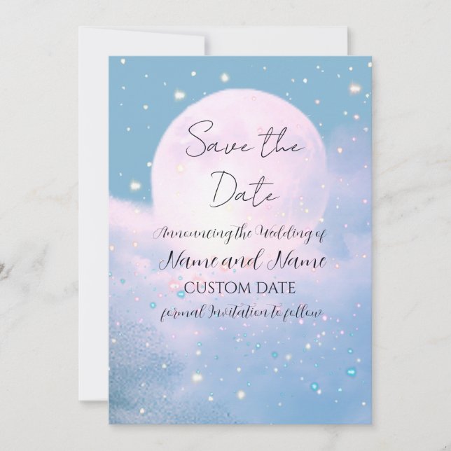 Reserva La Fecha Colección de bodas atmosféricas Moonlight Shimmer (Anverso)