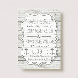 Reserva La Fecha Colección Nautical Whitewashed Wood Beach Wedding