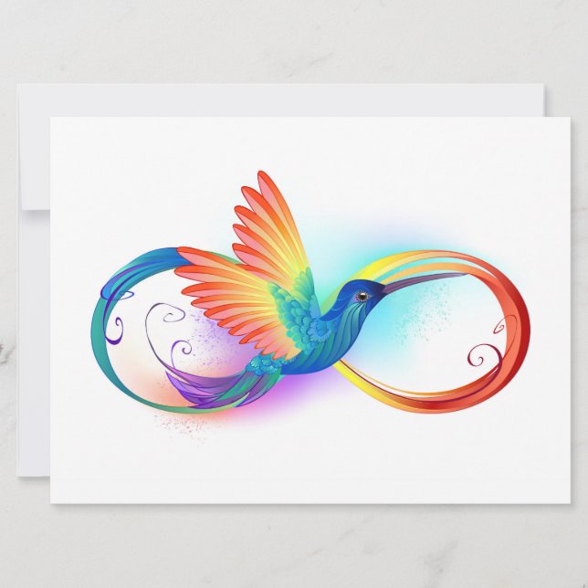 Reserva La Fecha Colibrí arcoíris con símbolo de infinito (Anverso)