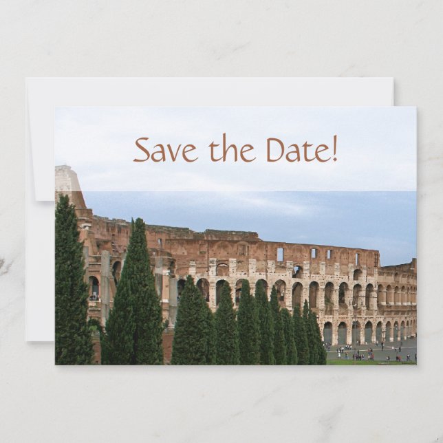 Reserva La Fecha Coliseo personalizado Roma Italia salva la fecha (Anverso)