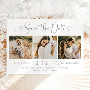 Reserva La Fecha Collage de 3 Bodas de fotografía con guión moderno