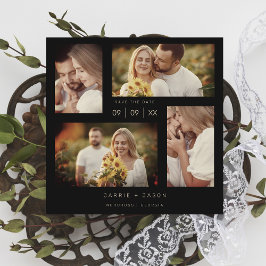 Reserva La Fecha Collage de cuatro fotos del minimalista Boda moder