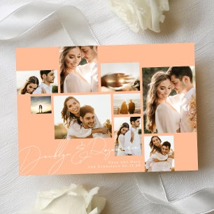 Reserva La Fecha Collage de durazno de verano moderno Código Qr Mul