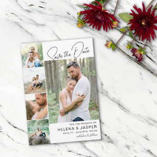 Reserva La Fecha Collage de fotos blanco simple y limpio 5