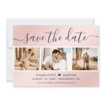 Collage de fotos Boda Navy Blue y Rubor