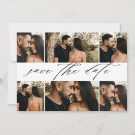 Reserva La Fecha Collage de fotos de boda con letra elegante